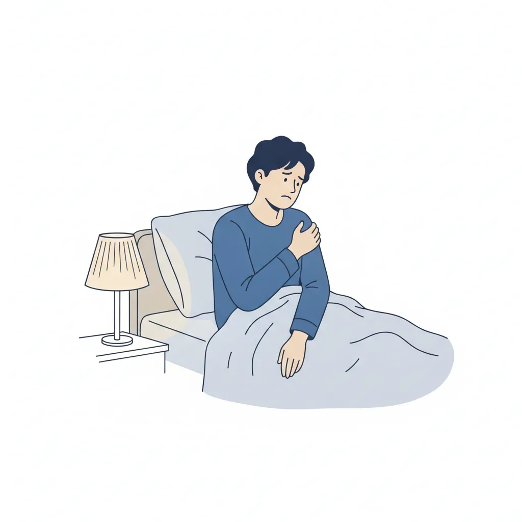 새벽에 갑자기 어깨 극통으로 팔을 들지 못하는 환자의 상황<p style=